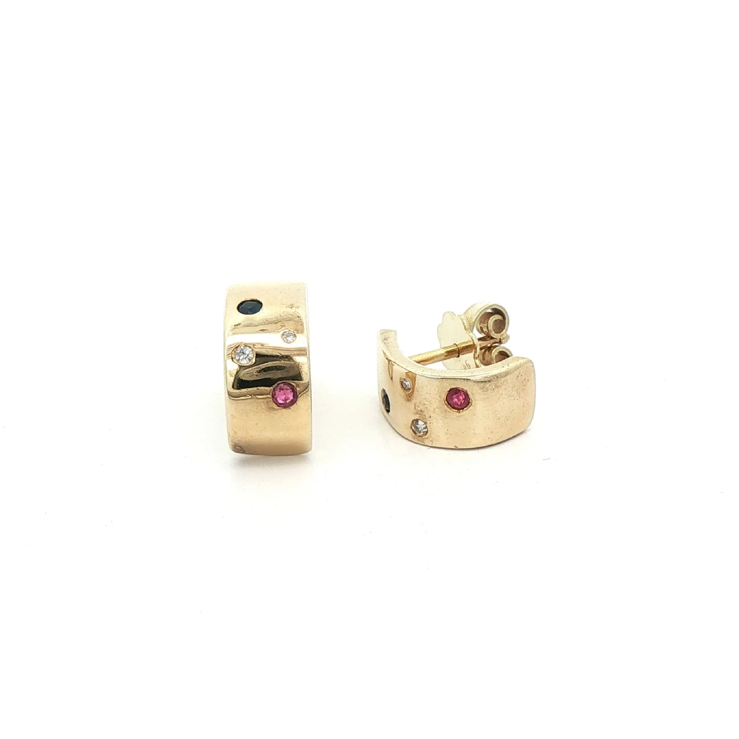 Ohrringe Gelbgold mit Brillanten und Farbsteinen Ohrringe Gelbgold mit Brillanten und Farbsteinen