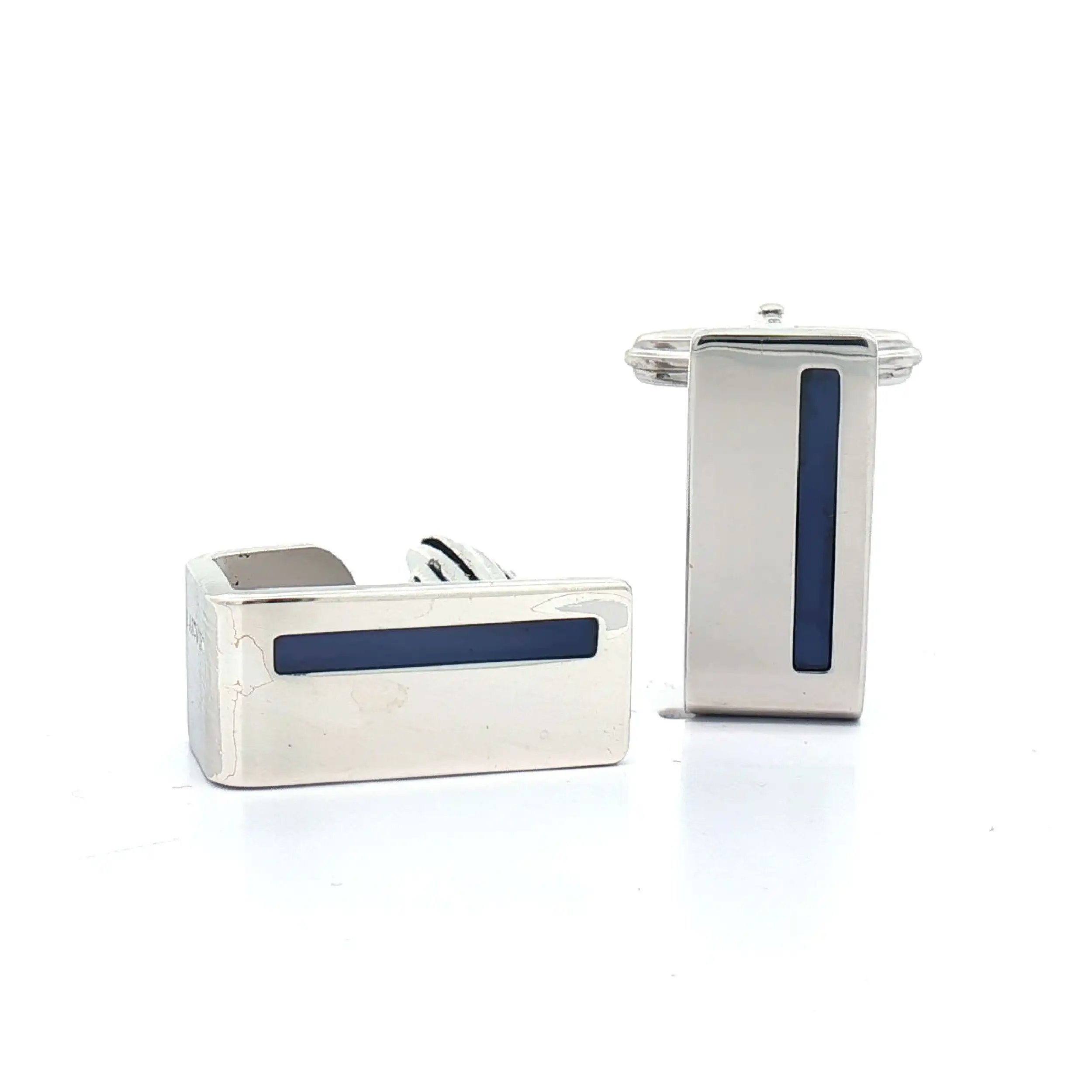 Manschetten Silber Lanvin Paris mit blauen Farbsteinen Manschetten Silber Lanvin Paris mit blauen Farbsteinen