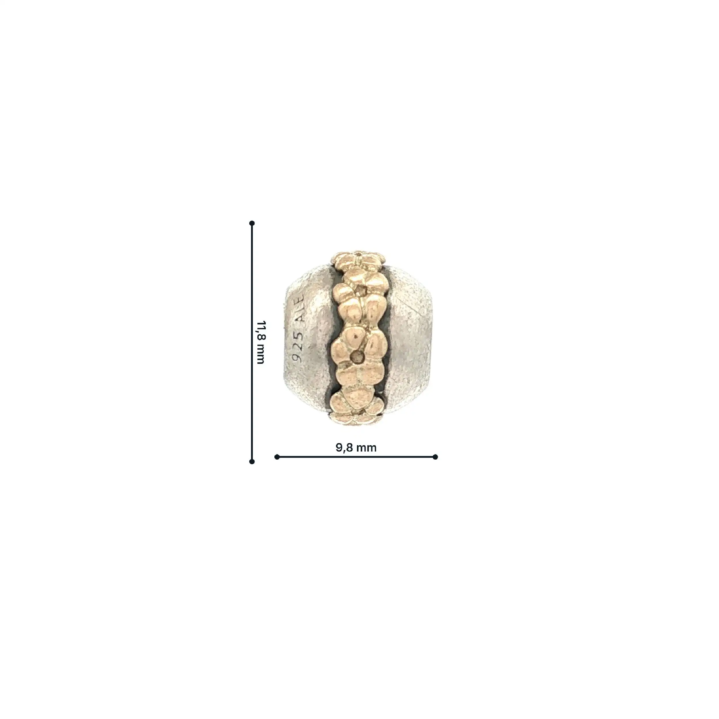 Charm Pandora Blumen silber goldene Blumen Charm Pandora Blumen silber goldene Blumen