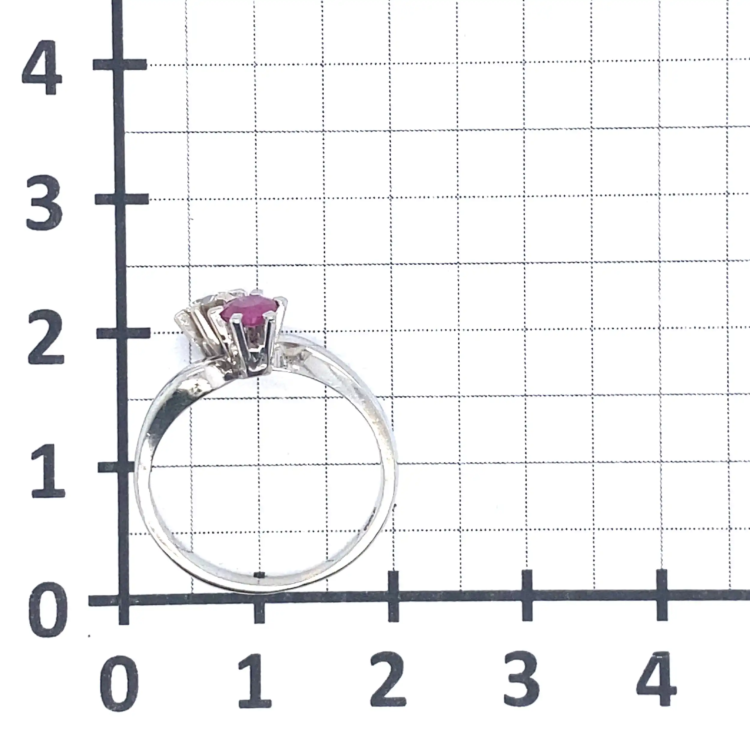 Ring Weißgold mit Rubin und Brillant Ring Weißgold mit Rubin und Brillant