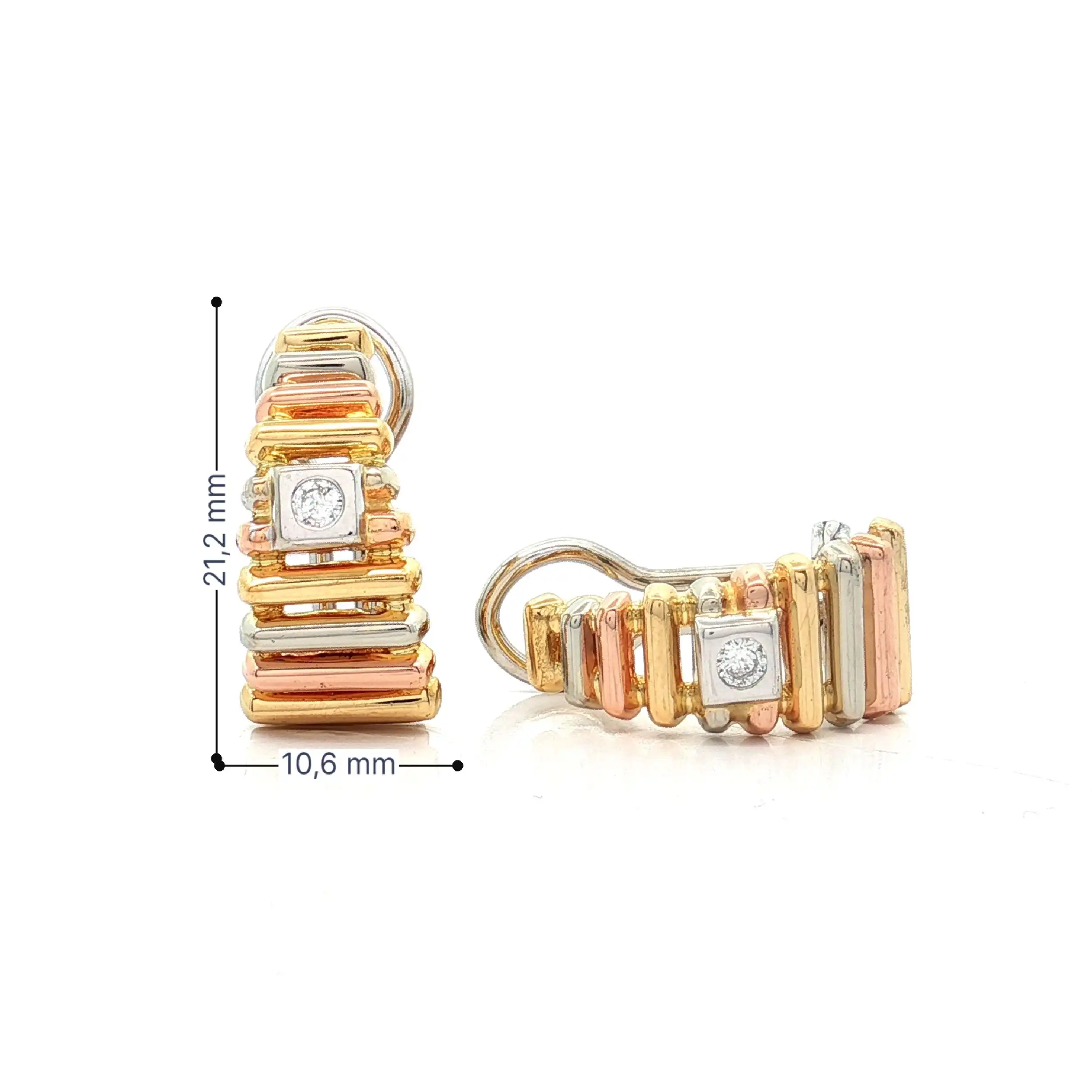 Ohrstecker Tricolor mit Brillanten Ohrstecker Tricolor mit Brillanten