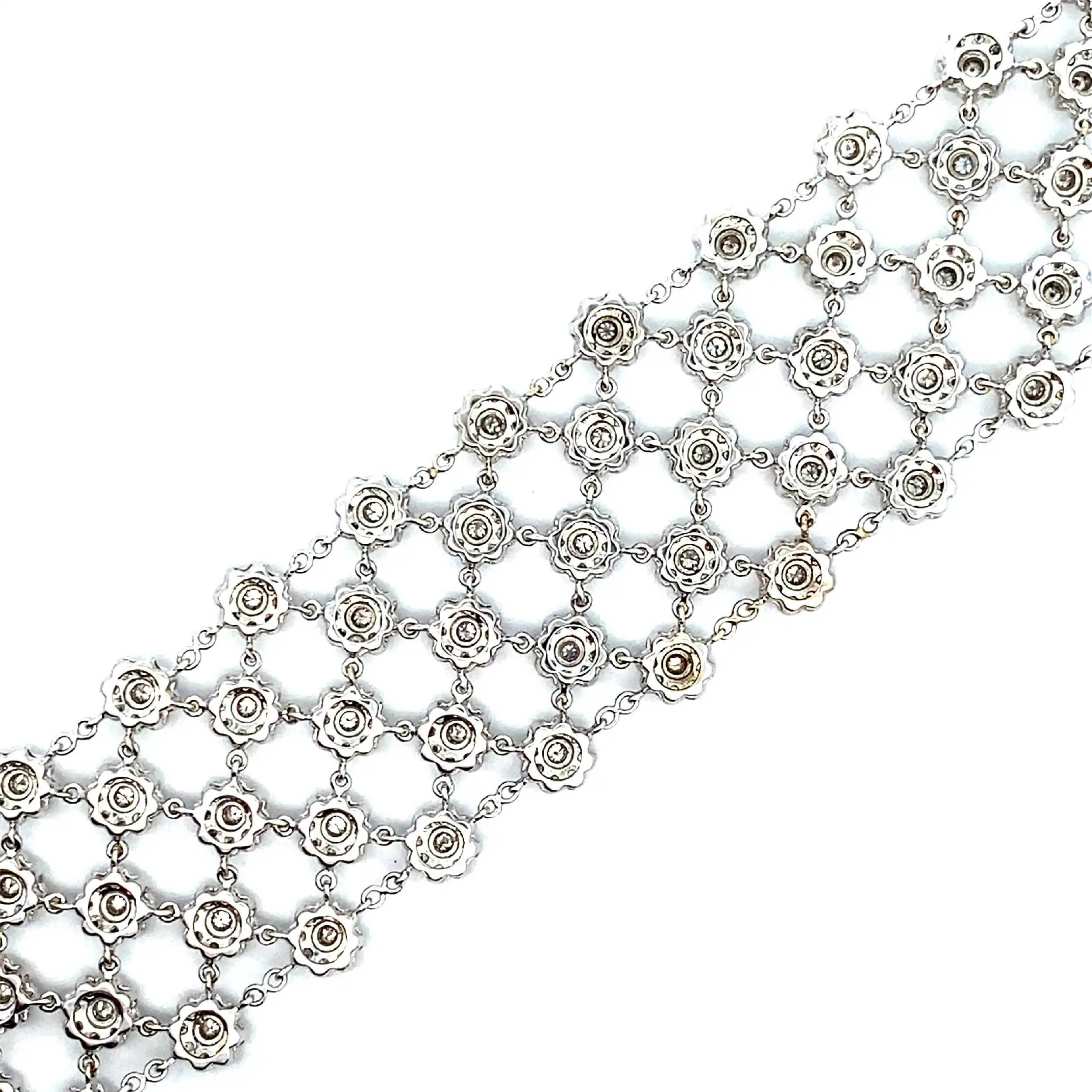Armband Weißgold mit Brillanten, graviert mit 4,26ct