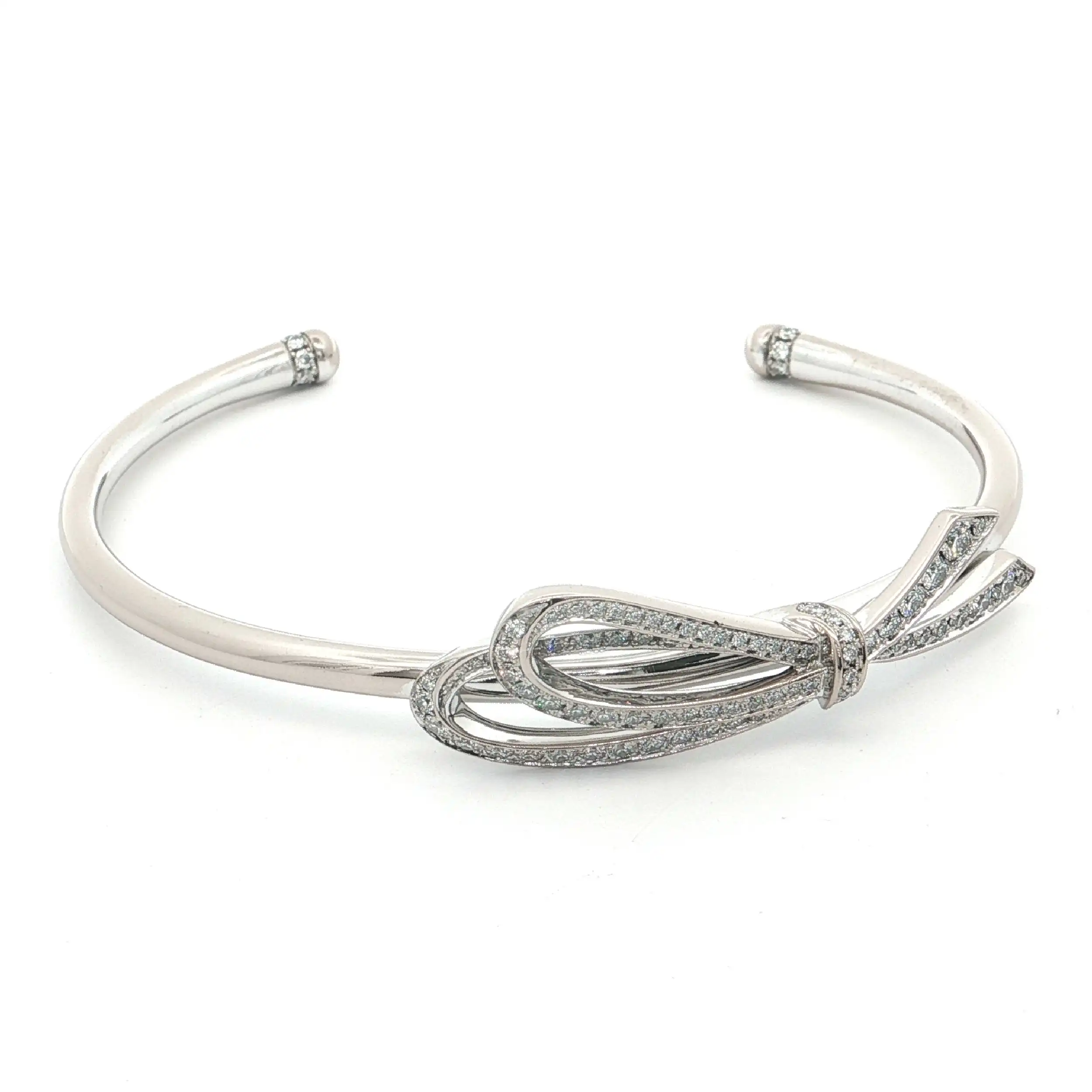 Armreif Weißgold "Schleife" mit Brillanten "Tiffany & Co." Bow Cuff Bracelett Armreif Weißgold "Schleife" mit Brillanten "Tiffany & Co." Bow Cuff Bracelett