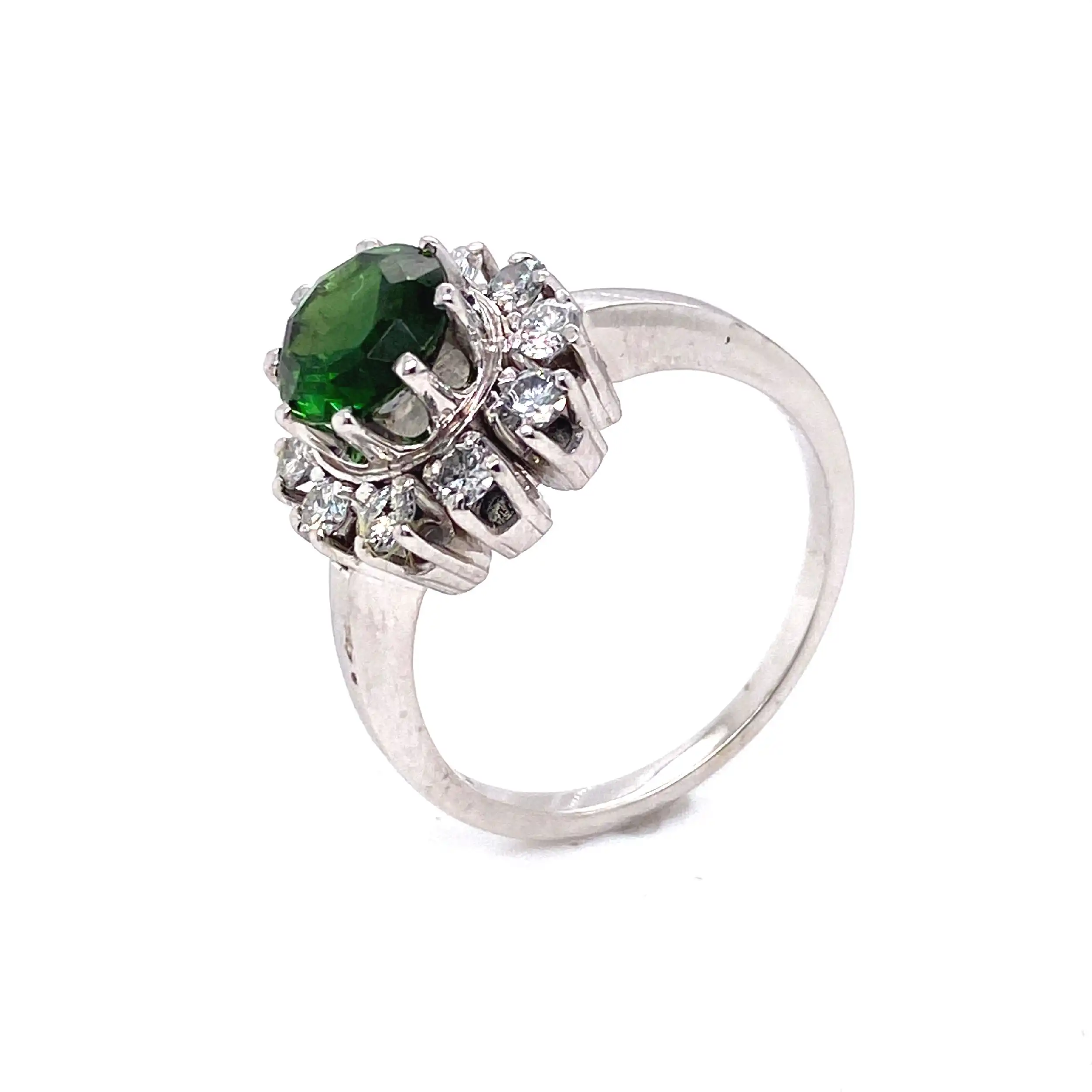 Ring Weißgold mit Turmalin und Brillanten Ring Weißgold mit Turmalin und Brillanten