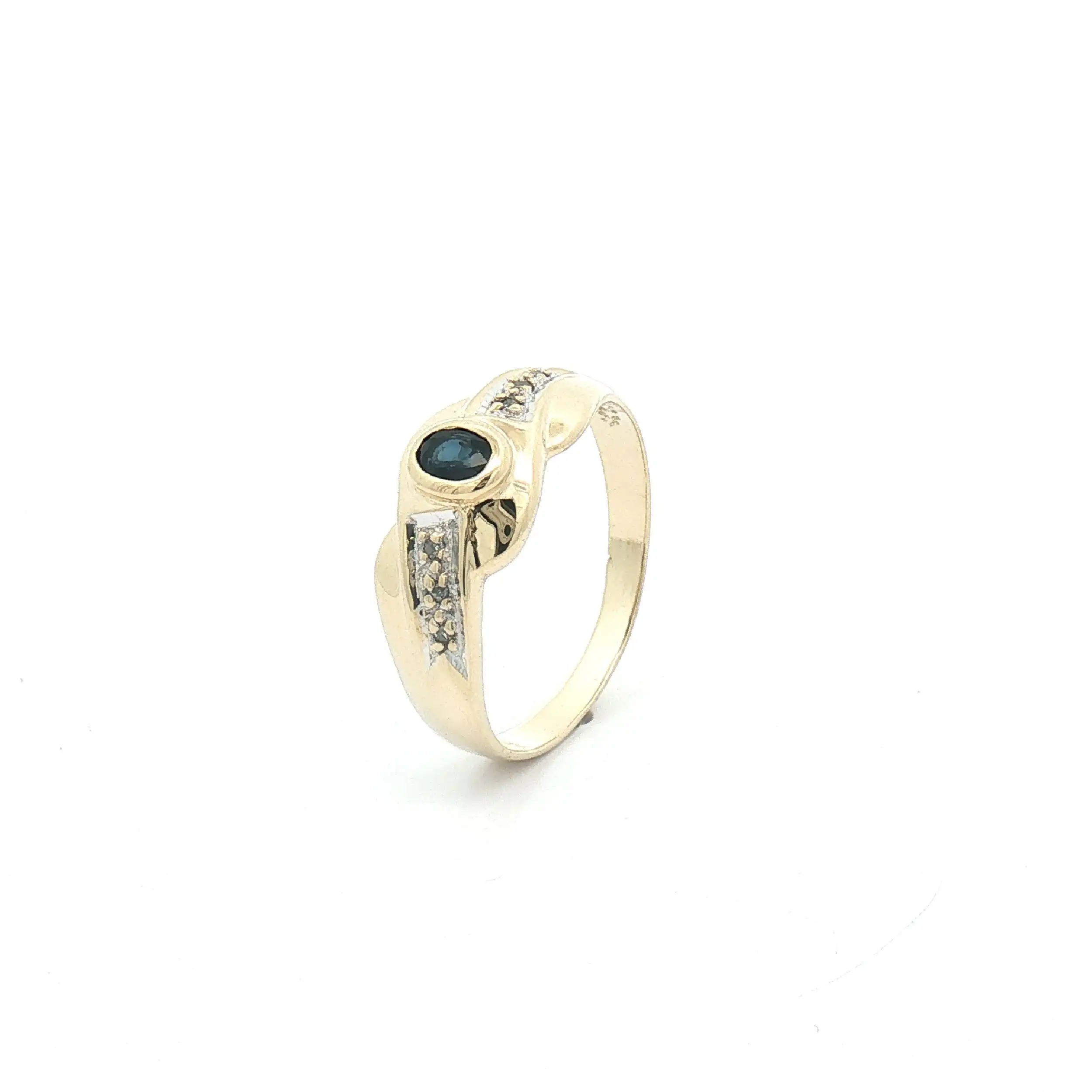 Ring Bicolor mit Diamanten und Saphir Ring Bicolor mit Diamanten und Saphir