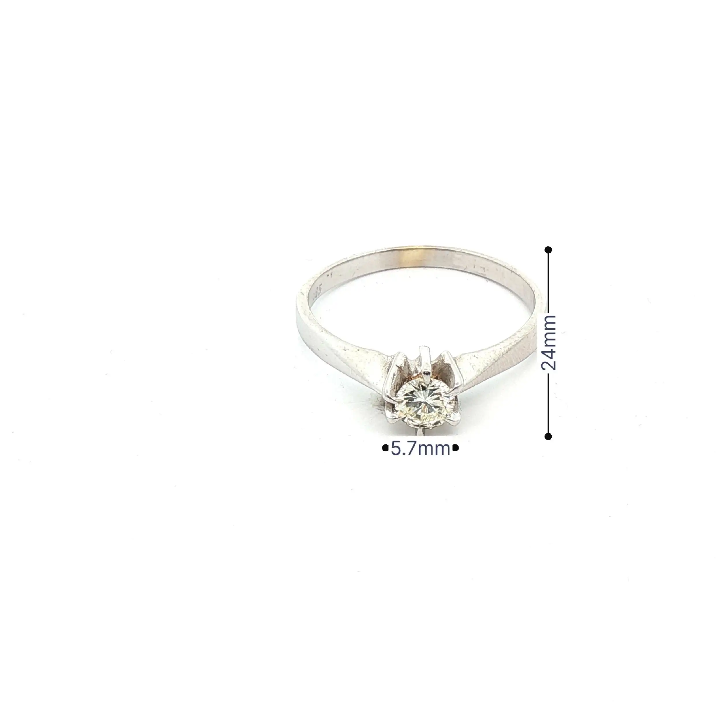 Ring Weißgold mit Brillant, graviert mit 0.25ct