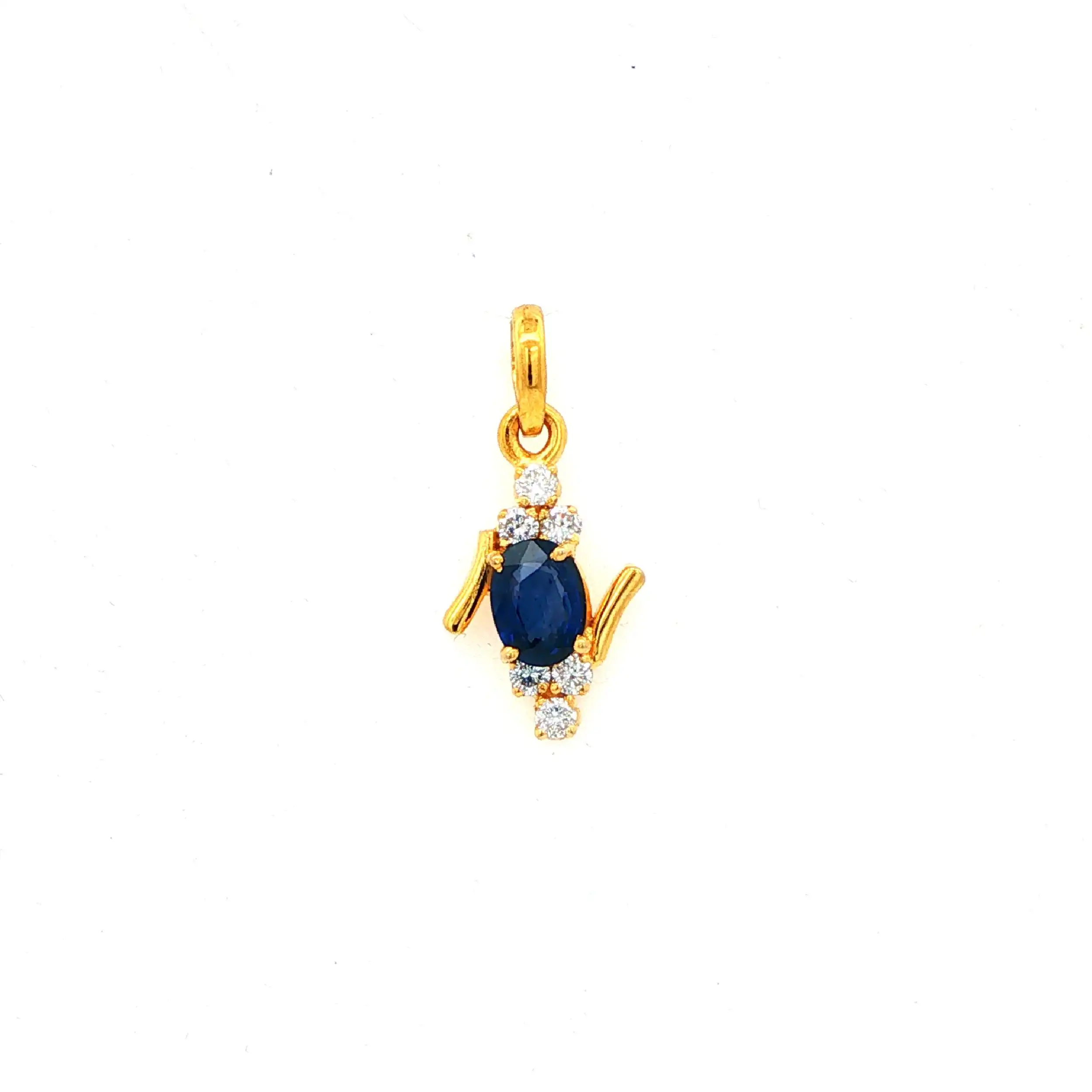 Anhänger Gelbgold mit Brillanten und blauen Farbstein Anhänger Gelbgold mit Brillanten und blauen Farbstein