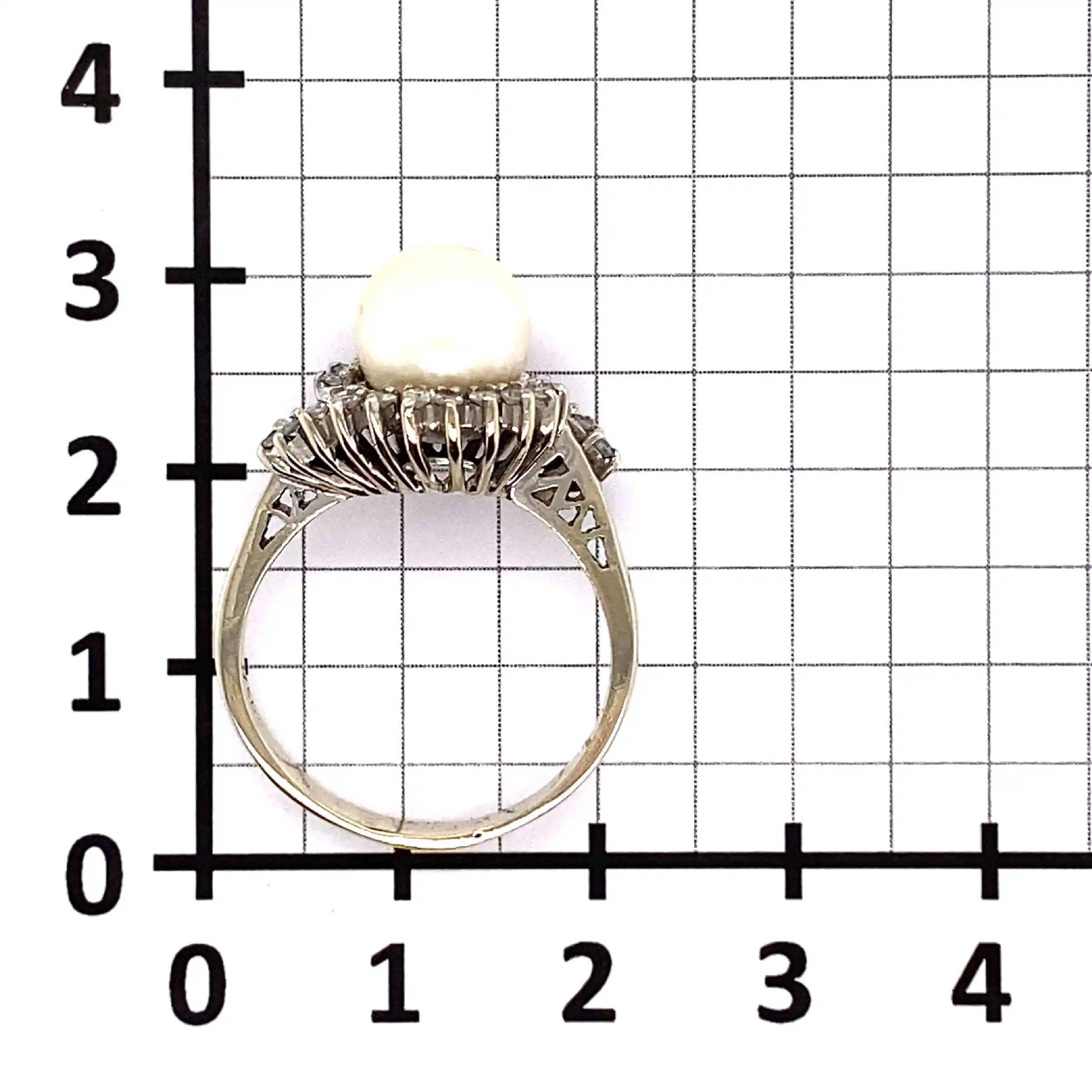 Ring Weißgold mit Perle & Diamanten