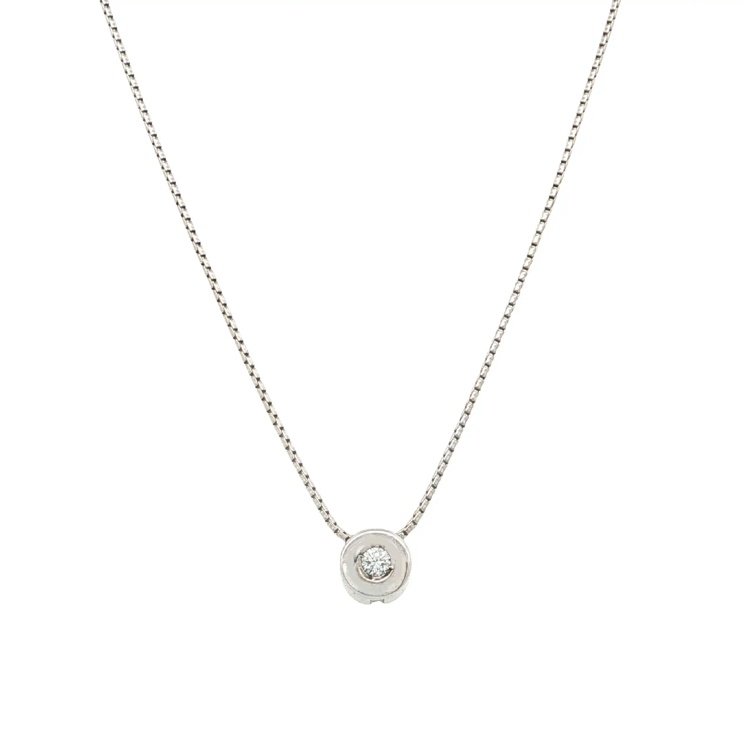 Kette Weißgold mit Anhänger mit Brillant Kette Weißgold mit Anhänger mit Brillant