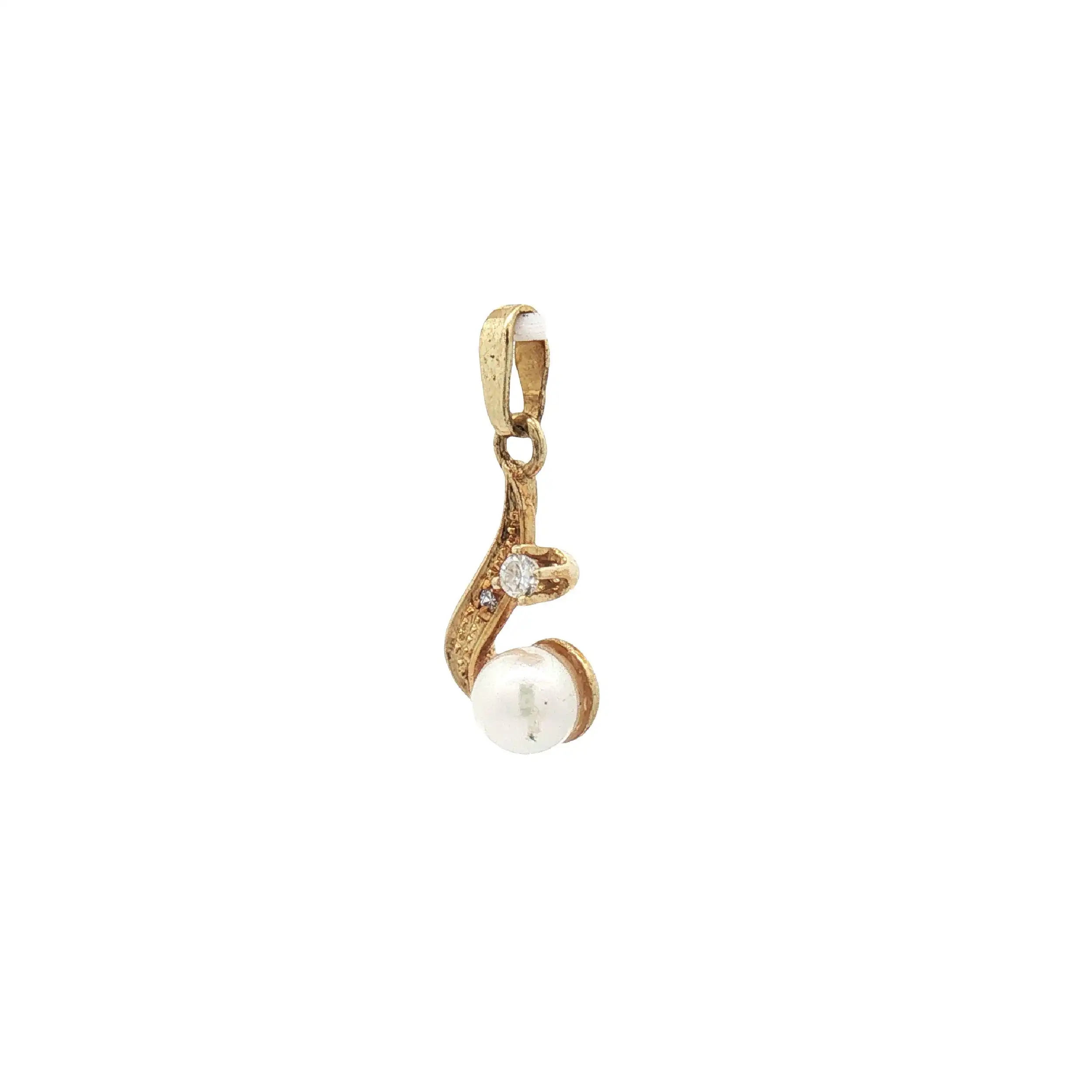 Anhänger Gelbgold mit Diamanten und Perle